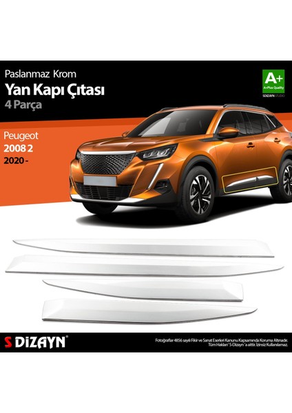 Peugeot 2008 2 Krom Yan Kapı Çıtası 4 Prç 2020 Üzeri