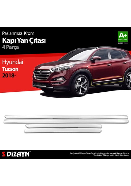 Hyundai Tucson Krom Kapı Yan Çıtası 4 Prç 2018 Üzeri