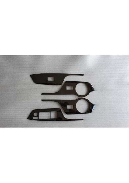 Toyota C-Hr 2016-2019 Kapı Kolçak Kaplama Tıtanyum Siyah (Ayna Düğmeli Model)