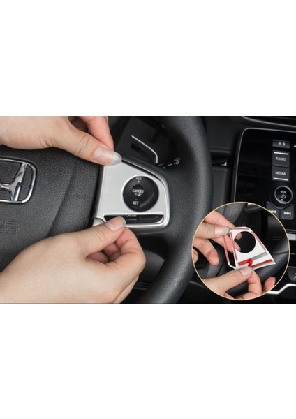 Honda Cıvıc Fc5 2016-2020 Dıreksıyon Kaplaması 2 Parça - Silver fırsatları