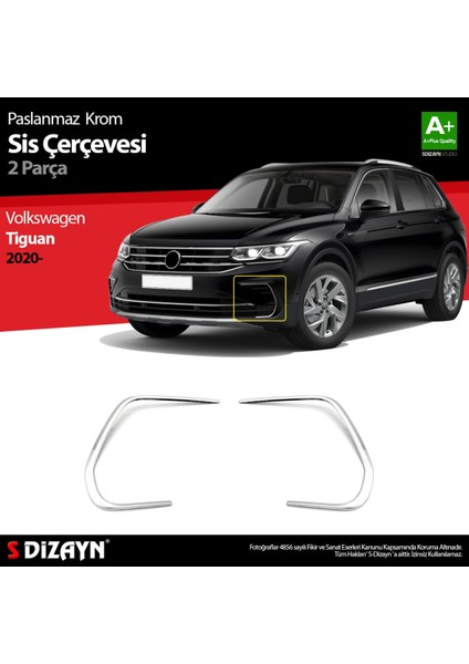 Volkswagen Tiguan Krom Sis Çerçevesi 2 Prç. 2020 Üzeri