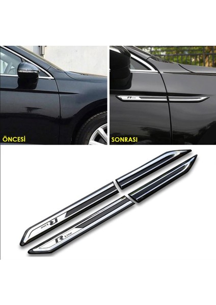Volkswagen Passat B8 Abs Krom Çamurluk Çıtası 4 Prç. R Line 2015 ve Üzeri