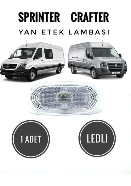 Sprinter-Crafter Uyumlu Yan Etek Lambası Ledli 1 Adet Beyaz modelleri