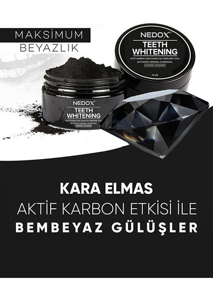 Kara Elmas Aktif Karbon Diş Beyazlatma Tozu 75 gr