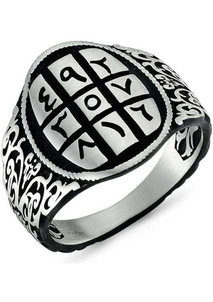 Gümüş Ebced Erkek Yüzük