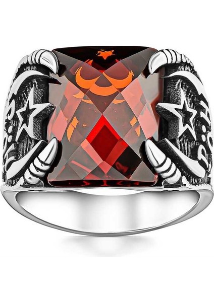 Gümüş Polis Özel Harekat Kırmızı Taşlı Yüzük fiyatları