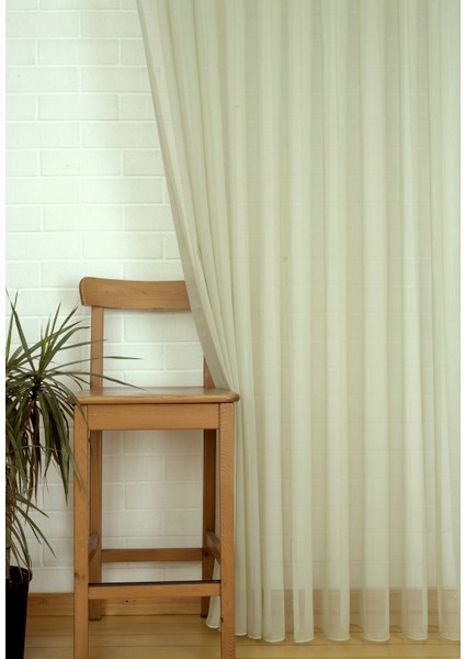 Pamuk Dokulu Tül Yeşil Pilesiz 350X260