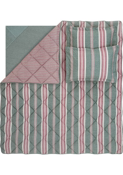 Bedding Chevron Çift Kişilik Ipliği Boyalı Uyku Seti - Yeşil