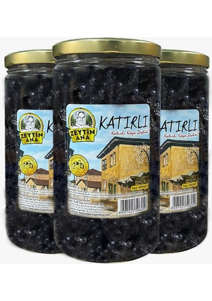 Katırlı Zeytini 3 lü Avantajlı Paket 3x1 Toplam 3KG(XL) Siyah Zeytin