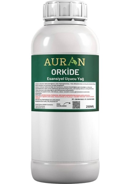Orkide Esansiyel Uçucu Yağ, Esans Koku Yağı, Hobi Esans, Mum, Sabun, Oda Kokusu 250 ml