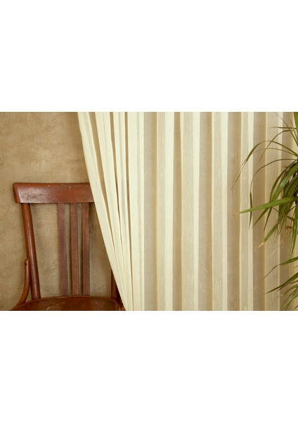 Etamin Şantuklu Tül Şampanya 1-2,5 Orta Sık Pile 200X260