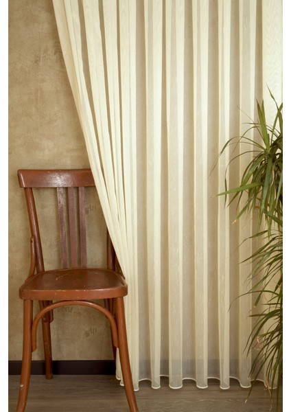 Etamin Şantuklu Tül Şampanya 1-2 Seyrek Pile 300X260