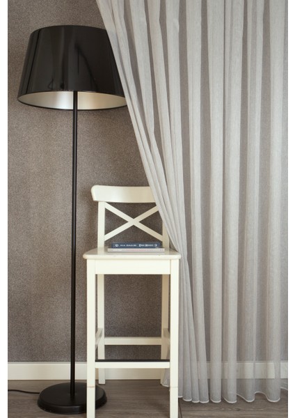 Etamin Şantuklu Tül Gümüş 1-3 Sık Pile 300X260