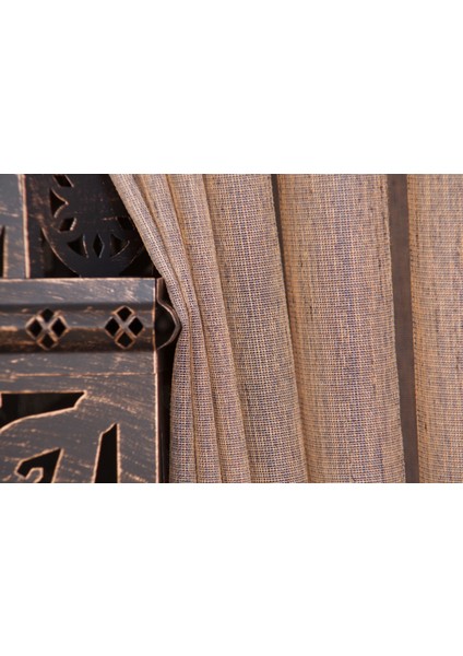 Etamin Şantuklu Tül Kahve 1-2 Seyrek Pile 150X260