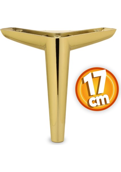 Piko Lüks Mobilya Kanepe Sehpa Tv Ünitesi Koltuk Ayağı 17 cm Gold Altın Baza Ayak
