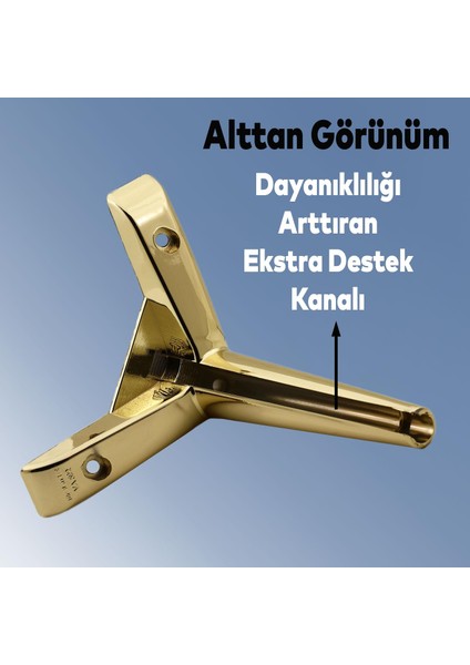 Piko Lüks Mobilya Kanepe Sehpa Tv Ünitesi Koltuk Ayağı 17 cm Gold Altın Baza Ayak