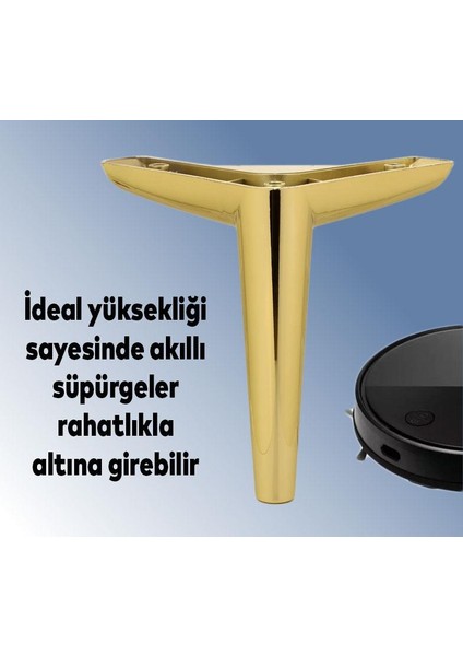 Piko Lüks Mobilya Kanepe Sehpa Tv Ünitesi Koltuk Ayağı 17 cm Gold Altın Baza Ayak
