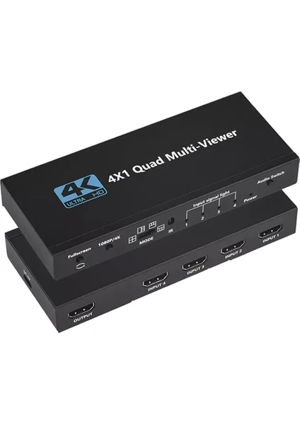 4KQM401 4K 2160P Multi Switch Nvr Dvr 4x1 Quad Multi Viewer