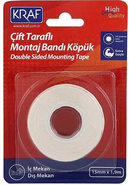 Montaj Bandı Çift Taraflı Köpük 15MM x 1,9m 2510G