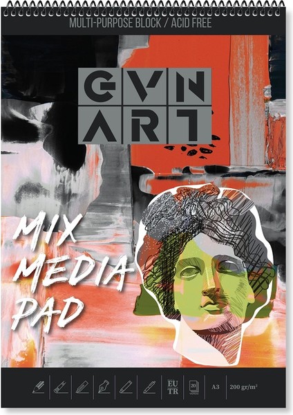 Mix Media Çok Amaçlı Sanatsal Blok Defter 200GR A3 20 Yaprak