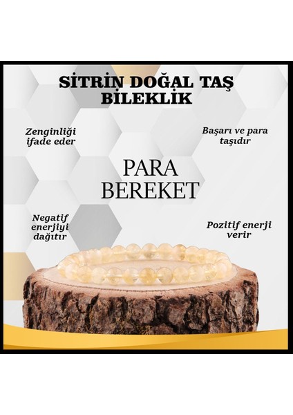Sertifikalı Dönüşümlü Sitrin Doğal Taş Bileklik 6 mm fiyatları