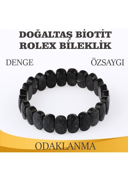 Sertifikalı Doğaltaş Biotit 9X14 mm Bileklik 15 mm