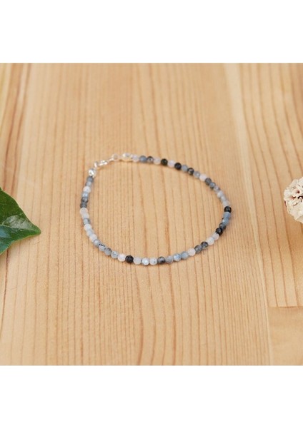 Sertifikalı Deniz Doğal Taş Renkli Nubilies Akumarin Doğal Taş Bileklik 3 4 mm