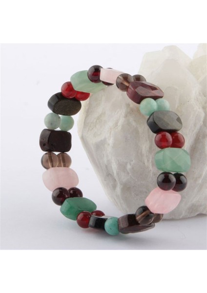 Sertifikalı Kaplan Pembe Kuvars Aventurin Akik D.kuvars Amazonit Jasper Lal Doğal Taş Bileklik