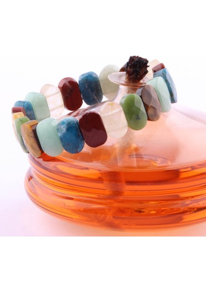 Sertifikalı Apatit Jasper Dönüşümlü Sitrin Aventurin Yeşim Kaplan Gözü 9X14 mm Doğal Taş Bileklik modelleri