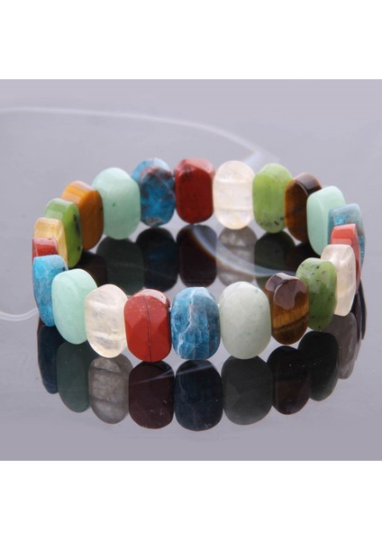 Sertifikalı Apatit Jasper Dönüşümlü Sitrin Aventurin Yeşim Kaplan Gözü 9X14 mm Doğal Taş Bileklik fırsatları