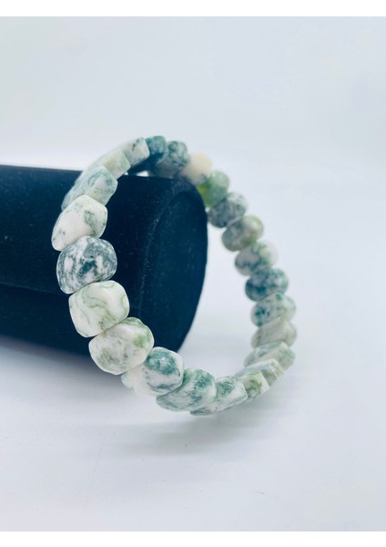 Sertifikalı Yosun Akik Doğal Taş Bileklik 9X14 mm fiyatları