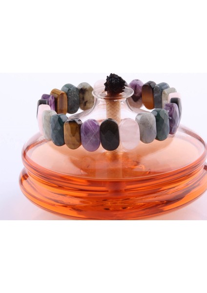 Sertifikalı Y.akik Kaplan Gözü Ametist Obsidyen P. Kuvars Labrodorit 9X14 mm Doğal Taş Bileklik modelleri