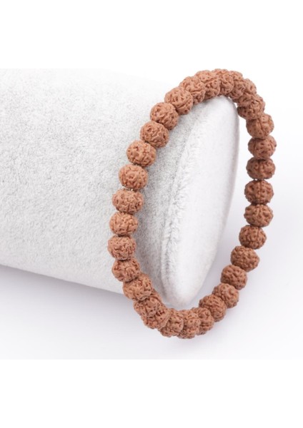 Sertifikalı Rudraksha Tohumu Bileklik 6 x 7 mm Rondel Kesim