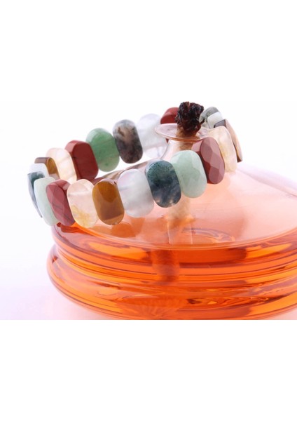 Sertifikalı Akik Aventurin Jasper Akuamarin Kaplan Gözü Dönüşümlü Sitrin 9X14M Doğal Taş Bileklik fiyatları