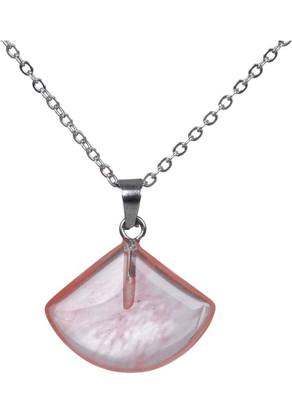 Doğal Taş Gül Kuvars Kayık Model Kolye Ucu modelleri