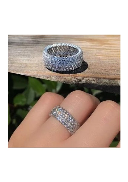 925 Ayar Gümüş Beş Sıra Tamtur Yüzük