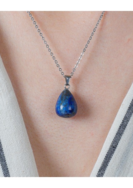 Doğal Taş Lapis Armut Model Kolye Ucu fiyatları
