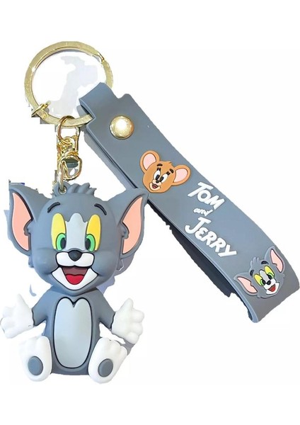 Tom ve Jerry Karikatür Anime Figür Pvc Bebek Anahtarlık Çanta Anahtarlık Süsü