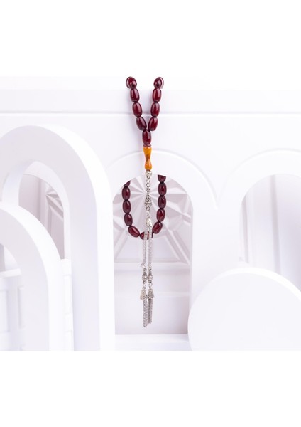 Kapsül Kesim Sıkma Kehribar Tesbih -Z3223