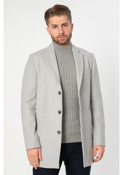 Abrantes Slim Fit 1754 Pamuklu Palto Gri
