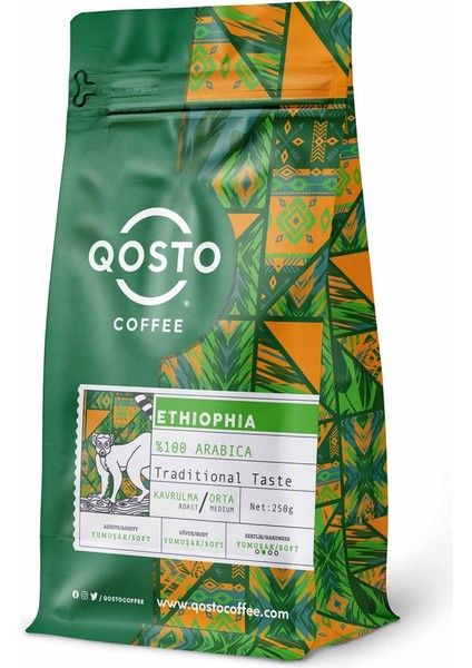 Etiyopya Sidamo Yöresel Kavrulmuş Filtre Kahve Çekirdeği 250 gr fiyatları