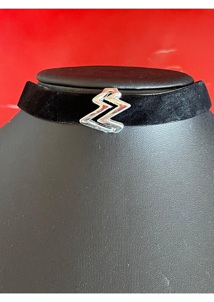Gümüş Renk Tasarım Chocker Boyun Kolye