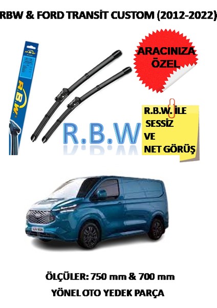 Ford Transit Custom (2012-2022) Aracınız Için Özel Muz Tip Silecek Takımı