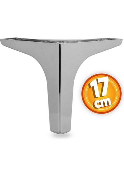 Sedef Lüks Mobilya Kanepe Sehpa Tv Ünitesi Koltuk Ayağı 17 cm Parlak Krom Baza Ayak