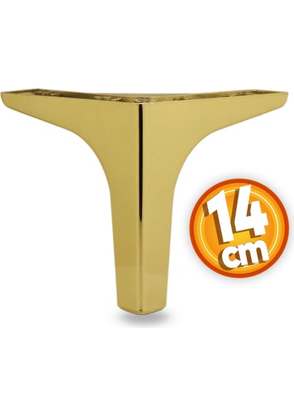 Sedef Lüks Mobilya Kanepe Sehpa Tv Ünitesi Koltuk Ayağı 14 cm Gold Altın Baza Ayakları