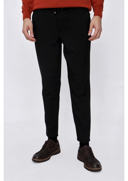 Erkek Siyah Slim Fit Lastikli Spor Pantolon fiyatları