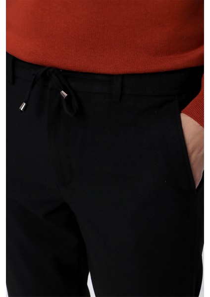 Erkek Siyah Slim Fit Lastikli Spor Pantolon indirimleri