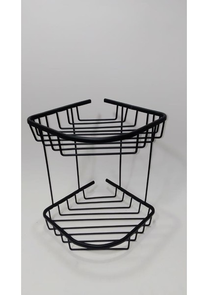 Alüminyum Banyo Rafı 2 Katlı Raf - Duşakabin Şampuanlık Siyah Banyo Köşe Rafı fiyatları