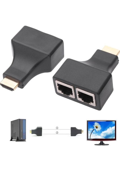 HDMI RJ45 Cat5 6 Extender Uzatıcı Uzatma Aparatı Adaptör