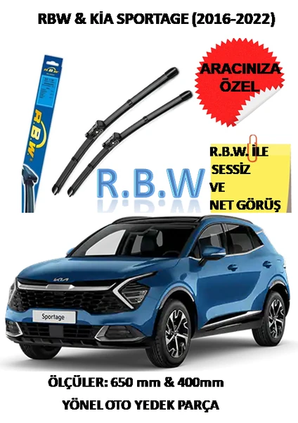 Rbw  Kia Sportage (2016-2022) Aracınız Için Özel Muz Tip Silecek Seti